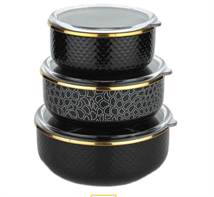 Kıbrıs Schafer Schafer 05001-SIY02 Glaze Emaye Saklama Kabı Seti-Siyah