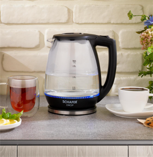 Kıbrıs Schafer Schafer Drop 25003-SIY01 Cam Su Isıtıcı (Kettle)-Siyah