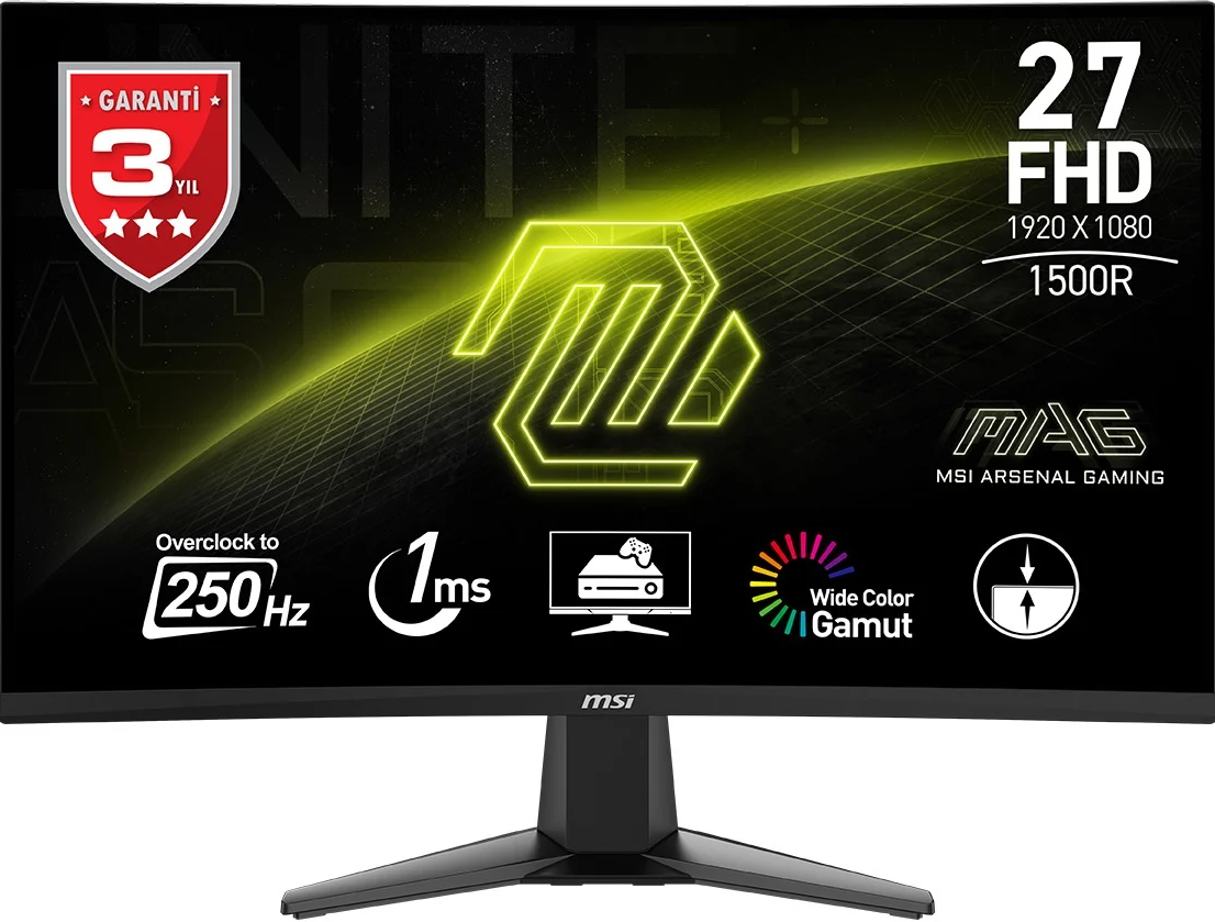 Kıbrıs Diğer Markalar MSI 27 MAG 27C6X CURVED 250Hz VA 1MS ADAPTIVE-SYNC FHD MONITOR