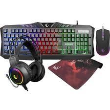 Kıbrıs Diğer Markalar RAMPAGE KM-404 ARGENTI RAINBOW AYDINLATMALI USB GAMING COMBO SET