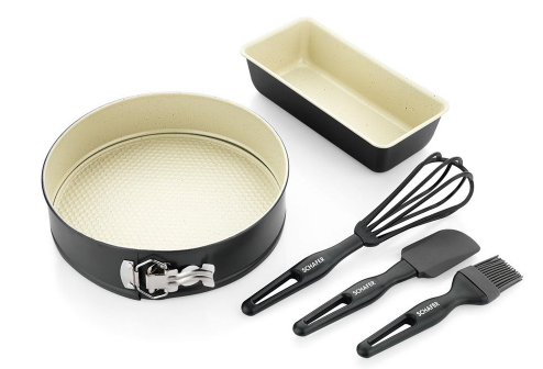 Kıbrıs Schafer Schafer 23001-GRI03 Ariana Kek Kalıbı+Pasta Seti 5 Parça-Gri