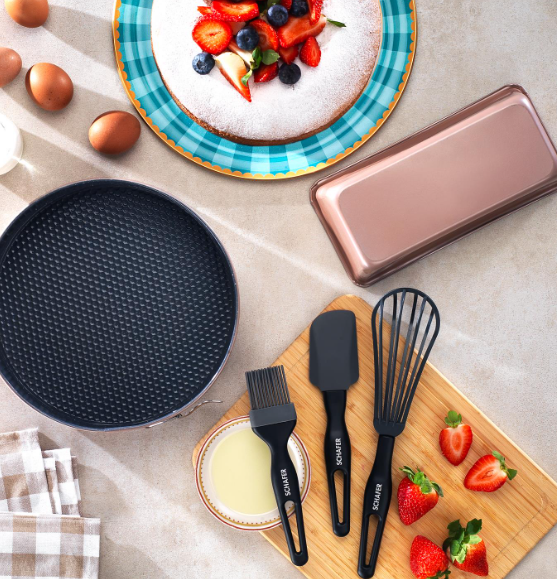 Kıbrıs Schafer Schafer  23001-ROS10 Ariana Kek Kalıbı+Pasta Seti 5 Parça-Rosegold