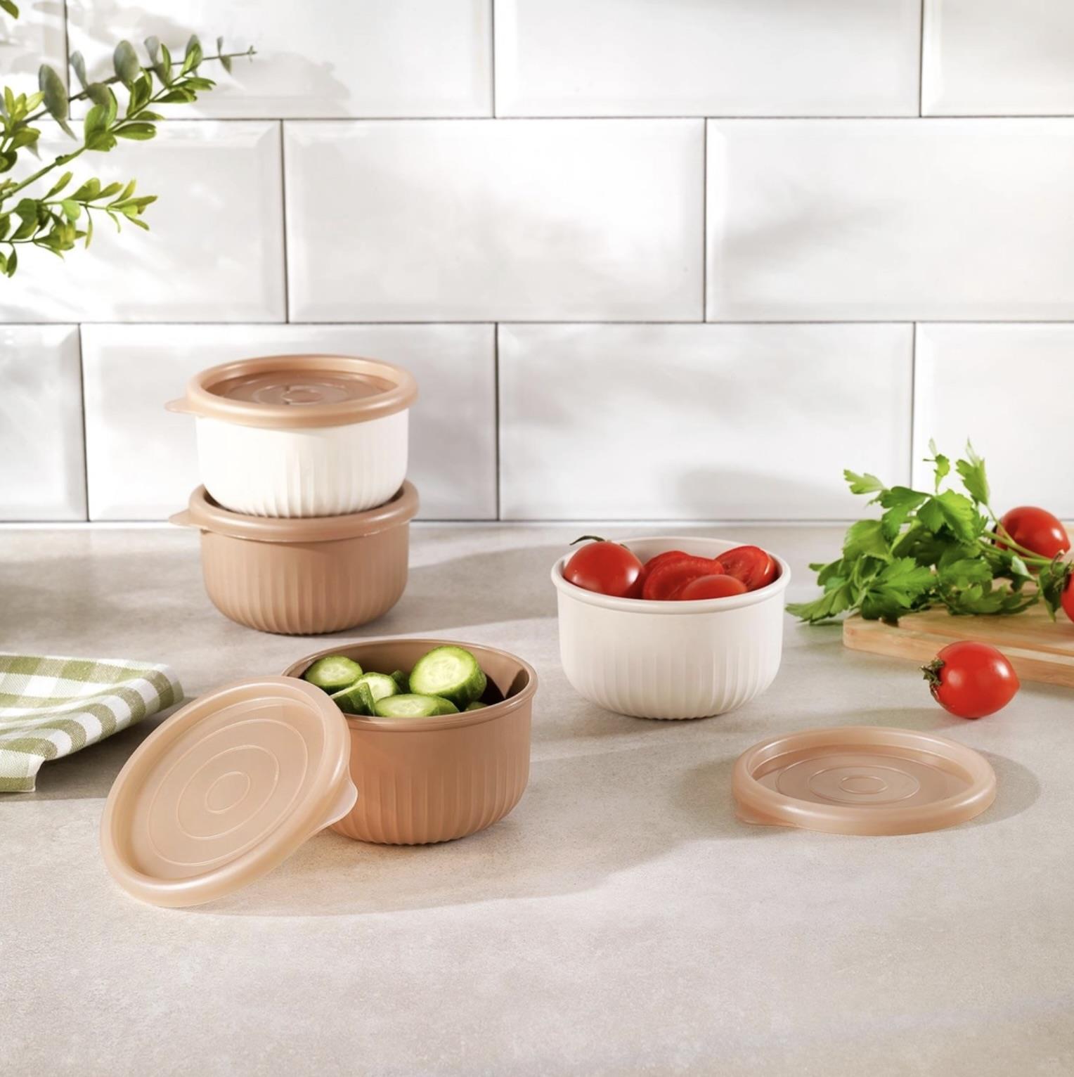 Kıbrıs Schafer Schafer Ashley 4 lü Yuvarlak Mini Saklama Kabı-Krem