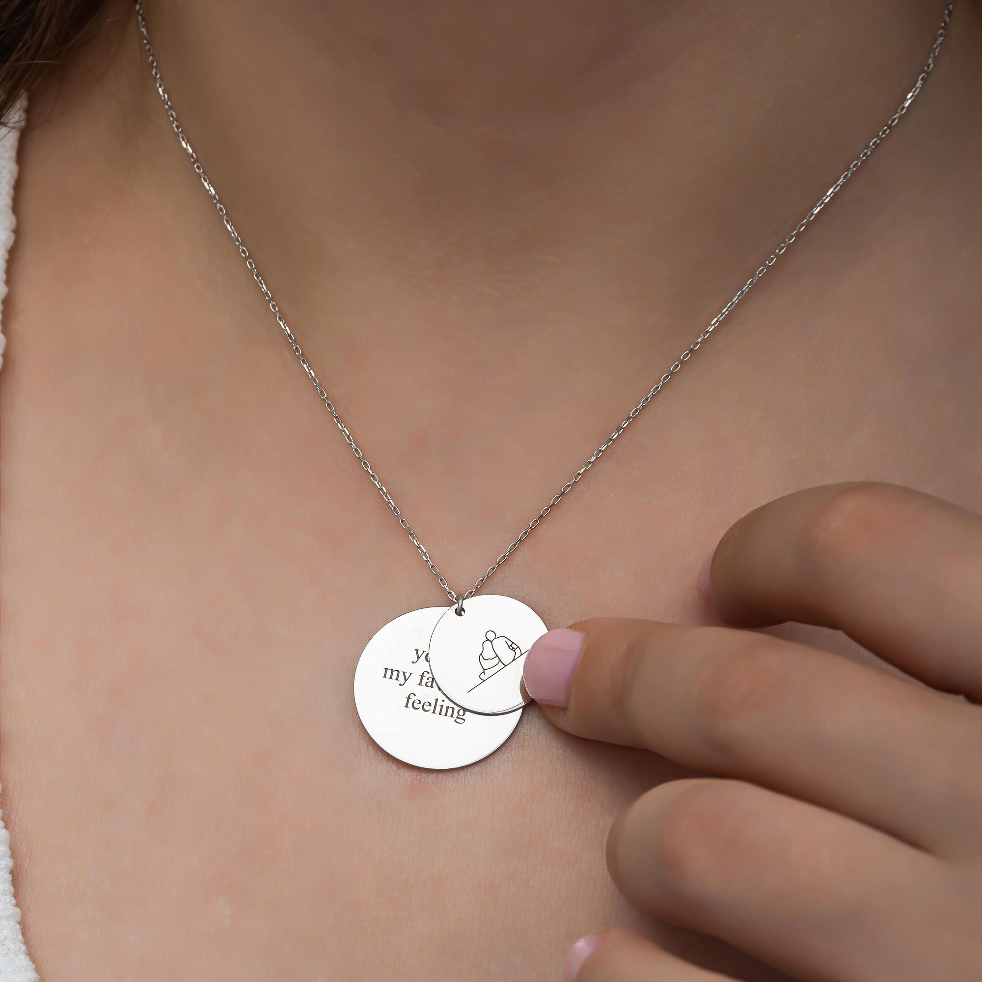 2 Plaka 925 Gümüş İsimli Kolye