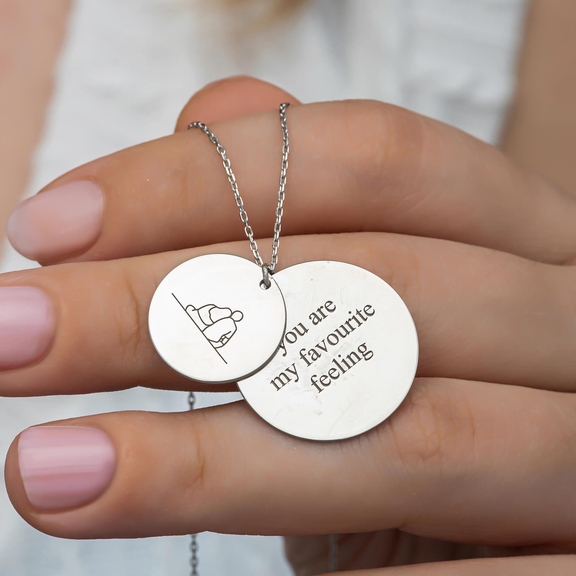 2 Plaka 925 Gümüş İsimli Kolye