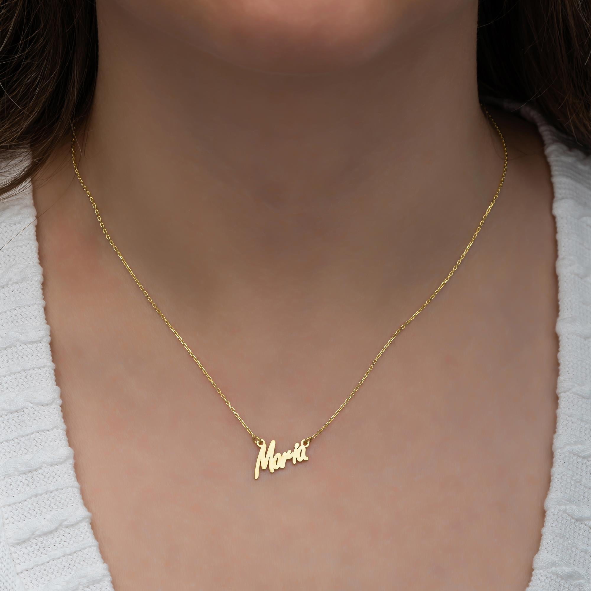 Altın Kaplama 925 Gümüş İsimli Kolye