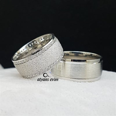 Kumlu Model Çift Gümüş Alyans