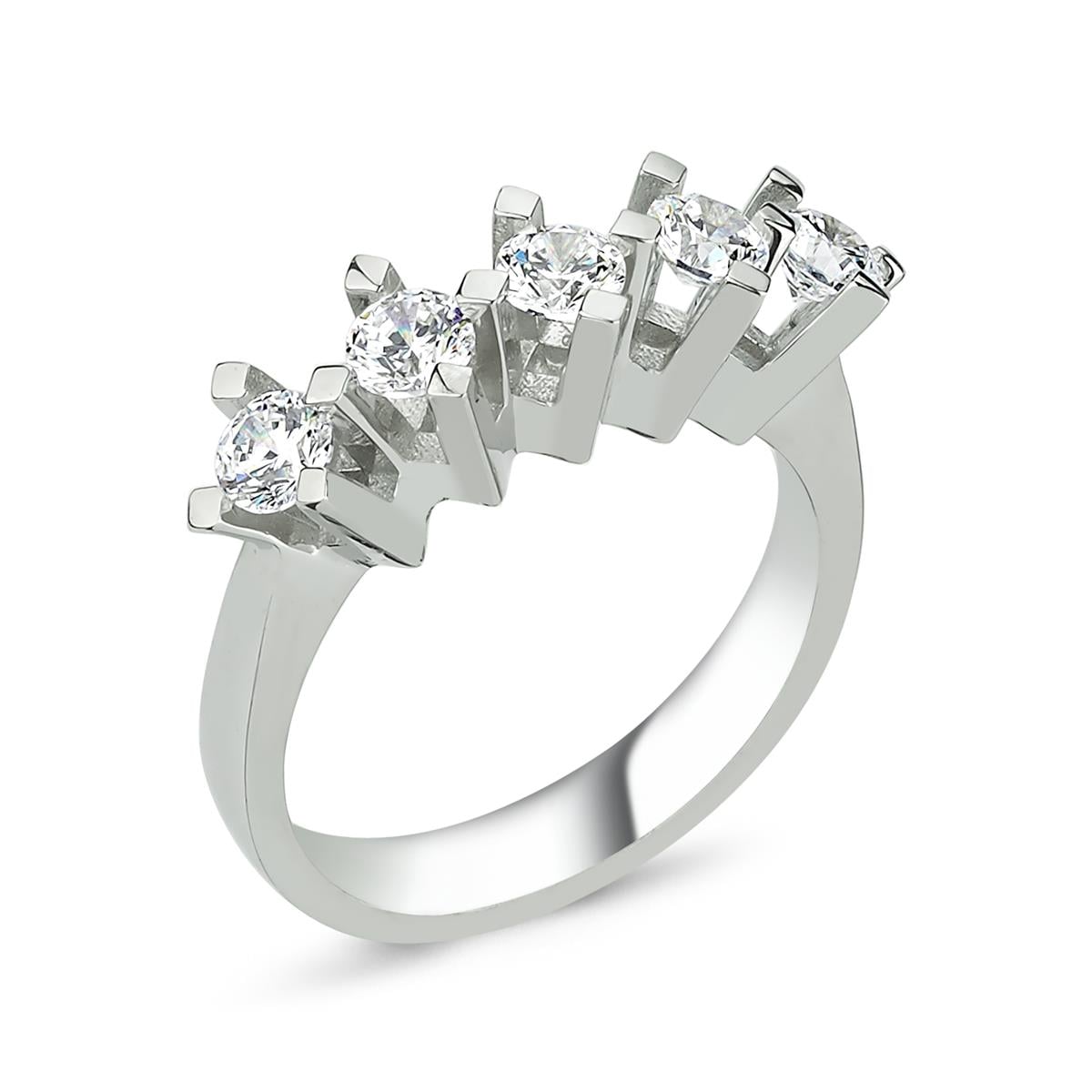 Swarovski Taşlı 925 Gümüş Beştaş Yüzük