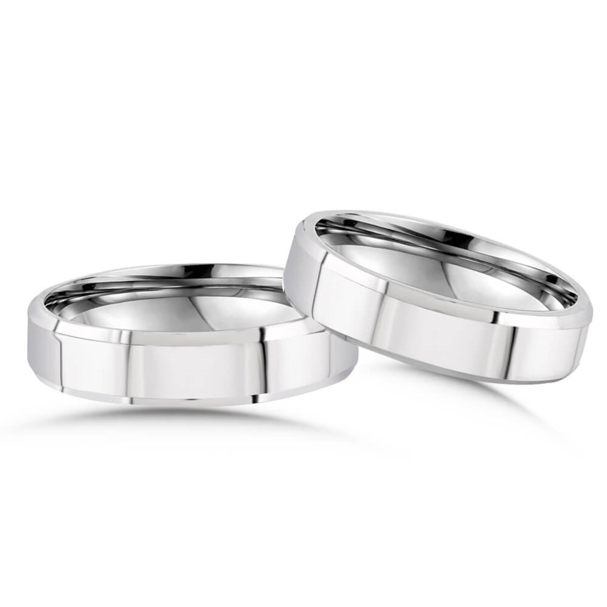 Çatı Modeli Çift Gümüş Alyans Yüzük