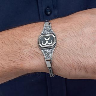 3 Hilal Armalı 925 Ayar Gümüş Erkek Bileklik 