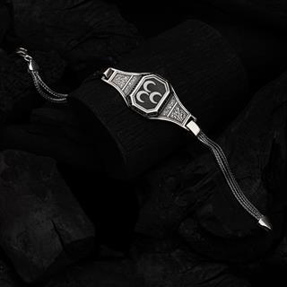 3 Hilal Armalı 925 Ayar Gümüş Erkek Bileklik 