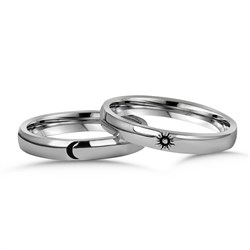 Ay Güneş Çift Gümüş Alyans