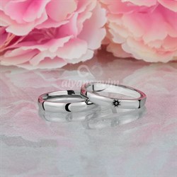 Ay Güneş Çift Gümüş Alyans