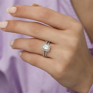 Baget Zirkon Taşlı Tektaş Gümüş Bayan Yüzük