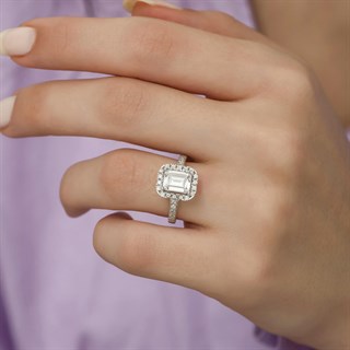 Baget Zirkon TaşlıTektaş Gümüş Bayan Yüzük