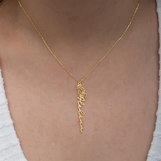 Çiçek Desenli 925 Gümüş İsimli Kolye