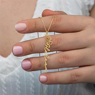 Çiçek Desenli 925 Gümüş İsimli Kolye