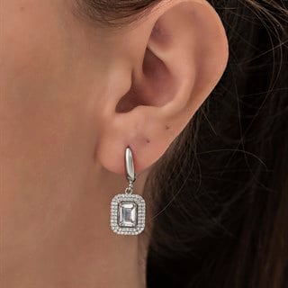 Çift Sıra Taşlı Baget Gümüş Bayan Takı Seti