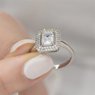 Çift Sıra Taşlı Baget Gümüş Bayan Takı Seti