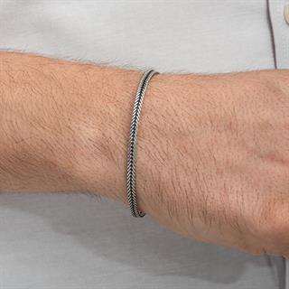 Ezme Tilki Kuyruğu Modeli 925 Ayar Gümüş Erkek Bileklik Künye