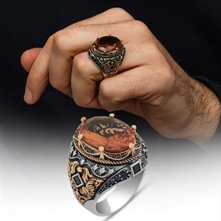 Fetih Koleksiyonu Zultanit Taşlı 925 Gümüş Erkek Yüzük