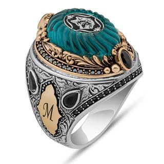 Fetih Koleksiyonumuzdan Kurt Başı Desenli 925 Ayar Erkek Gümüş Yüzük