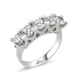 Gümüş Swarovski Zirconia Taşlı Beştaş Yüzük