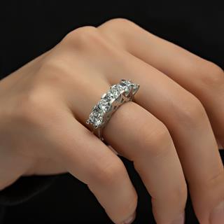 Gümüş Swarovski Zirconia Taşlı Beştaş Yüzük