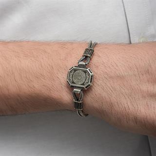 İnşirah Suresi Hat Yazılı 925 Ayar Gümüş Erkek Bileklik