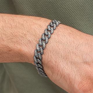 Kalem İşleme Gurmet Zincir 925 Ayar Gümüş Erkek Bileklik 