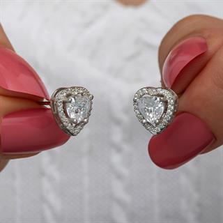 Kalpli Beyaz Taşlı Gümüş Bayan Takı Seti