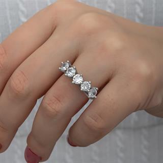 Kraliçe Taçı Gümüş Beştaş Yüzük