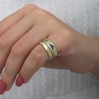 Kristal Model Çift 925 Gümüş Alyans Yüzük