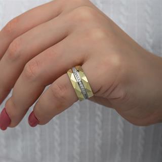 Kristal Model Çift 925 Gümüş Alyans Yüzük