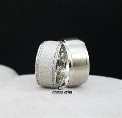 Kumlu Model Çift Gümüş Alyans
