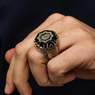 Osmanlı Devleti Armalı 925 Ayar Erkek Gümüş Yüzük