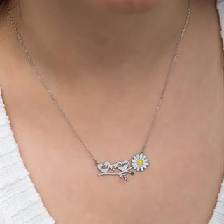 Papatya Kalpli 925 Gümüş İsimli Kolye