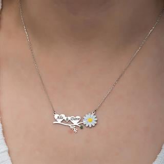 Papatya Kalpli 925 Gümüş İsimli Kolye
