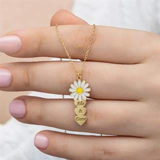 Papatya Kalpli 925 Gümüş İsimli Kolye