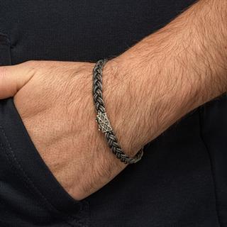 Saç Örgüsü Hasır 925 Gümüş Bileklik Künye