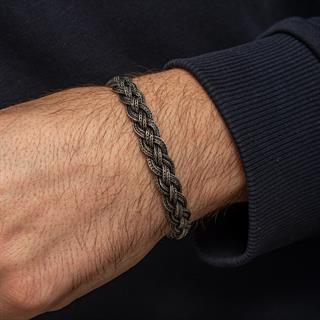 Saç Örgüsü Hasır 925 Gümüş Bileklik Künye