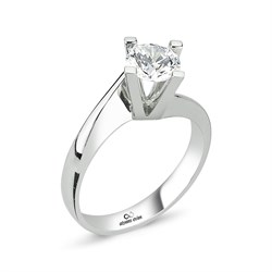 Swarovski Taşlı 925 Gümüş Tektaş Yüzük