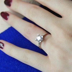 Swarovski Taşlı Gümüş Tektaş Yüzük