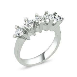 Swarovski Taşlı 925 Gümüş Beştaş Yüzük