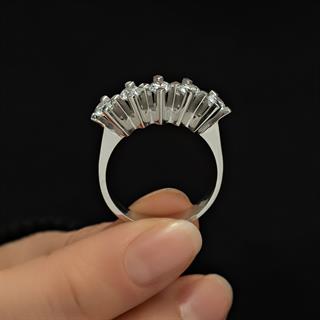 Swarovski Taşlı 925 Gümüş Beştaş Yüzük
