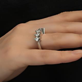Swarovski Taşlı 925 Gümüş Beştaş Yüzük