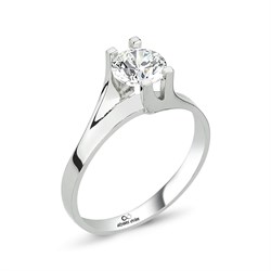 Swarovski Taşlı Gümüş Tektaş Yüzük