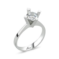 Swarovski Taşlı Gümüş Tektaş Yüzük