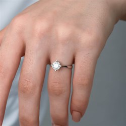 Swarovski Taşlı Gümüş Tektaş Yüzük