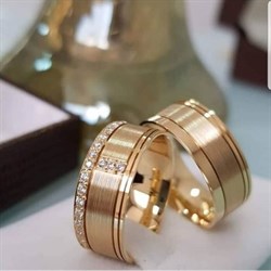 Yeni Tasarım Çift Gümüş Alyans Yüzük
